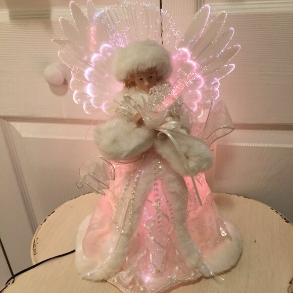12" Target Fiber Optic Angel TREE TOPPER Color Changing Wings BEAUTIFUL & CLEAN! - Picture 1 of 12